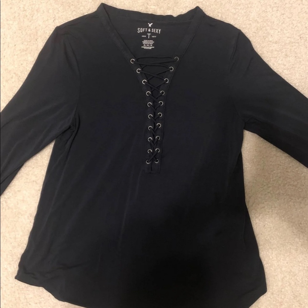 American Eagle Navy Blue Long Sleeve